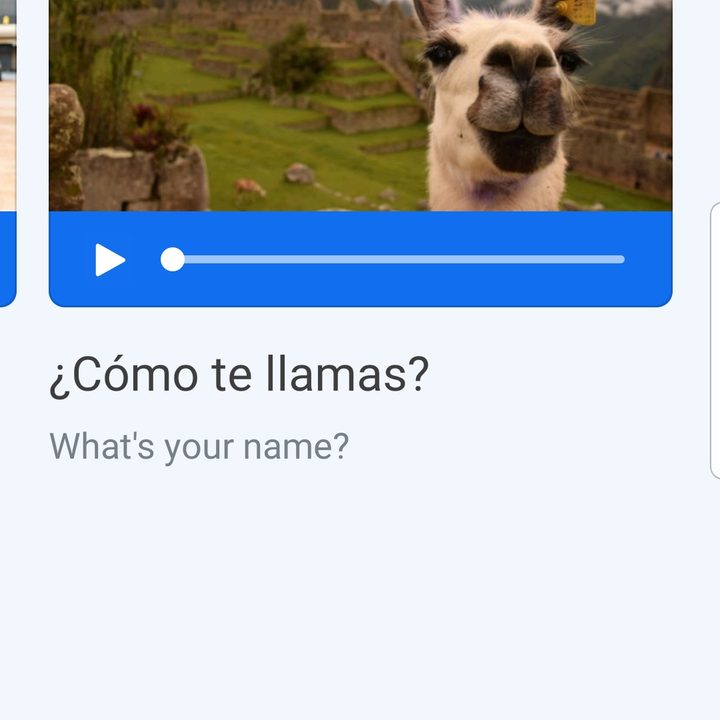 Busuu language learning app Spanish lesson teaching What's your name?