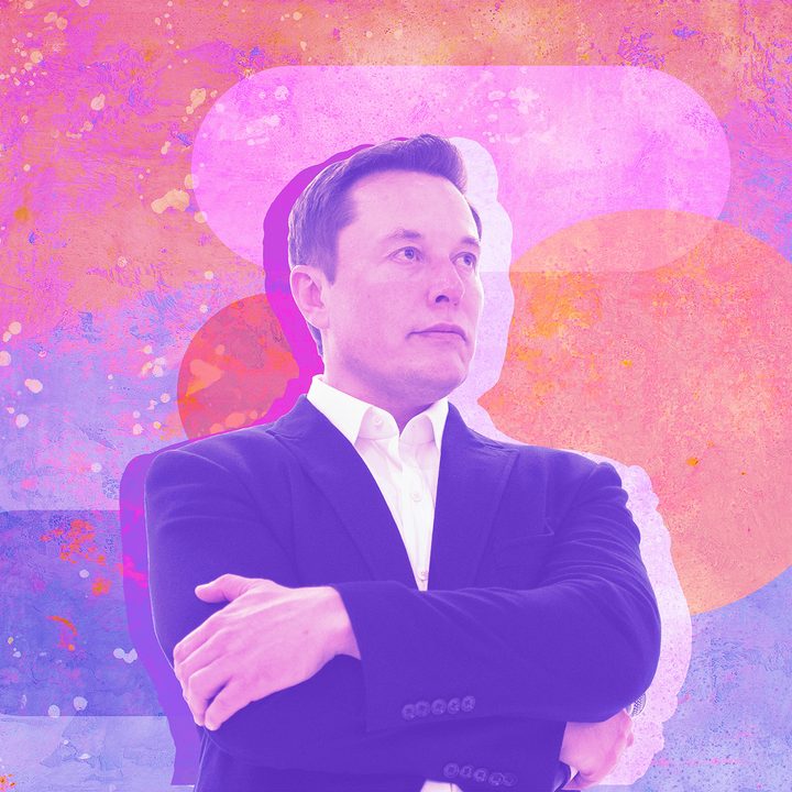 Tesla and SpaceX CEO Elon Musk against a stylized background.