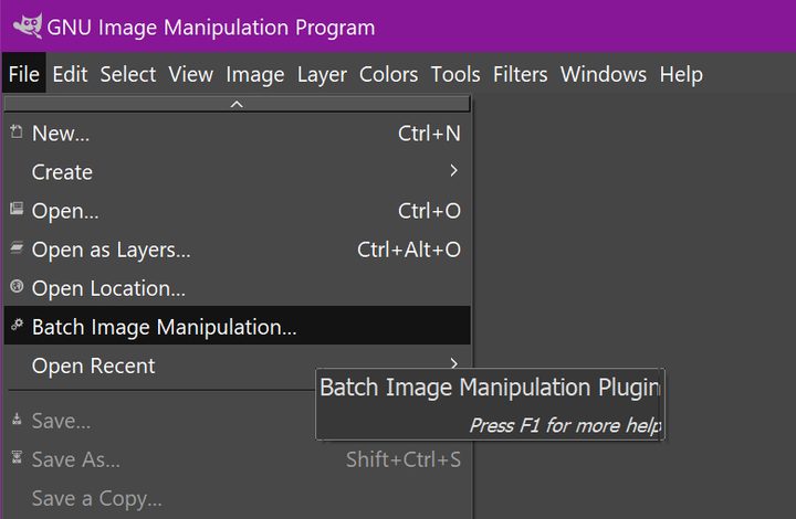 GIMP open BIMP