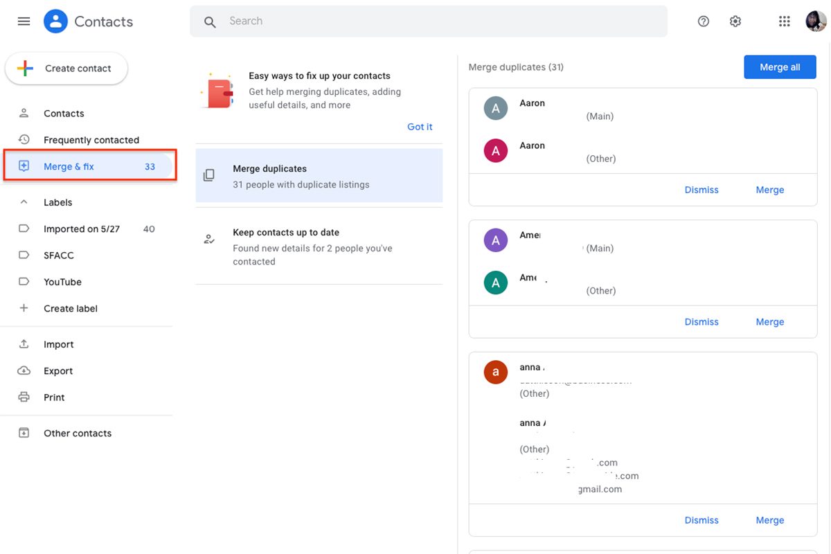 Google contacts