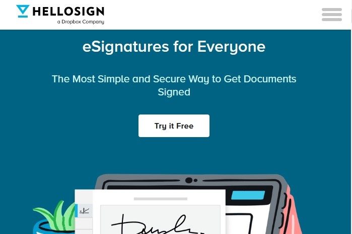 HelloSign screenshot