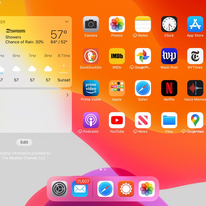 iPadOS home screen