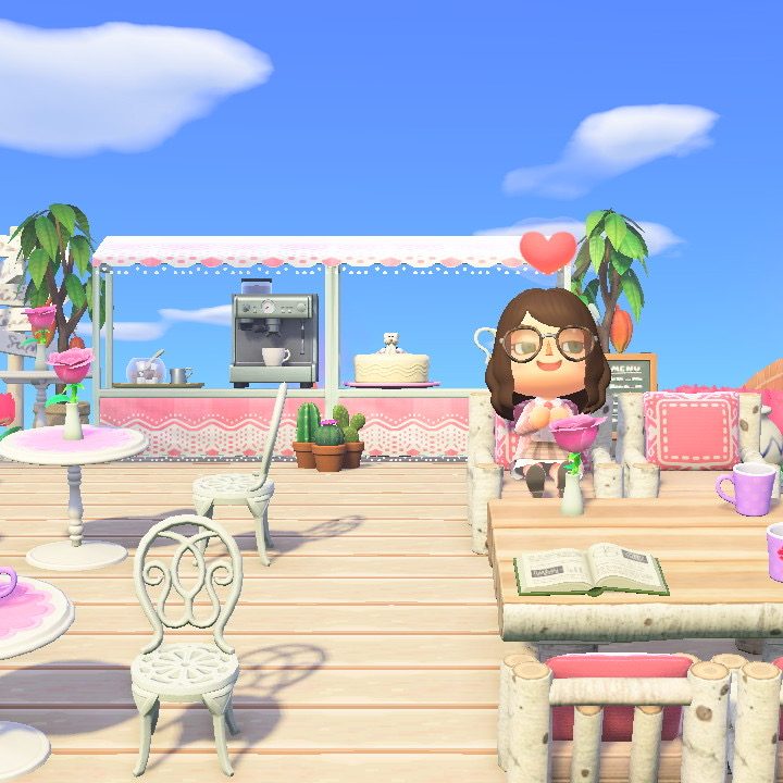 Player around furinture in Animal Crossing: New Horizons.
