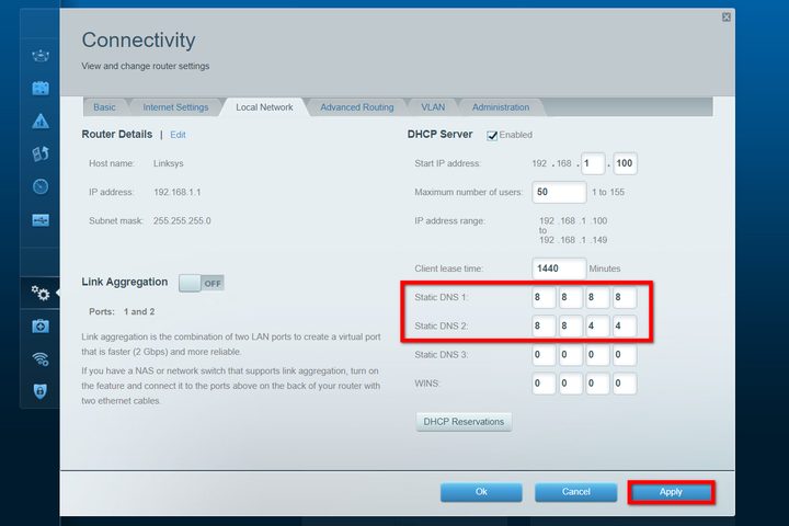 Linksys Router Change DNS Settings