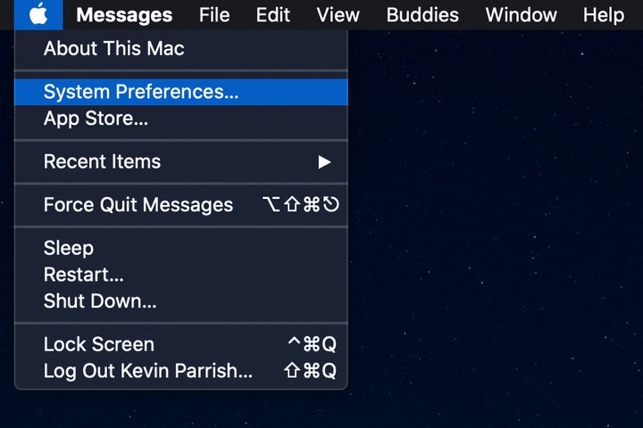 MacOS Open System Preferences