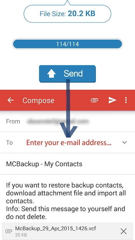 how to transfer contacts from an iphone android phone mcbackup1
