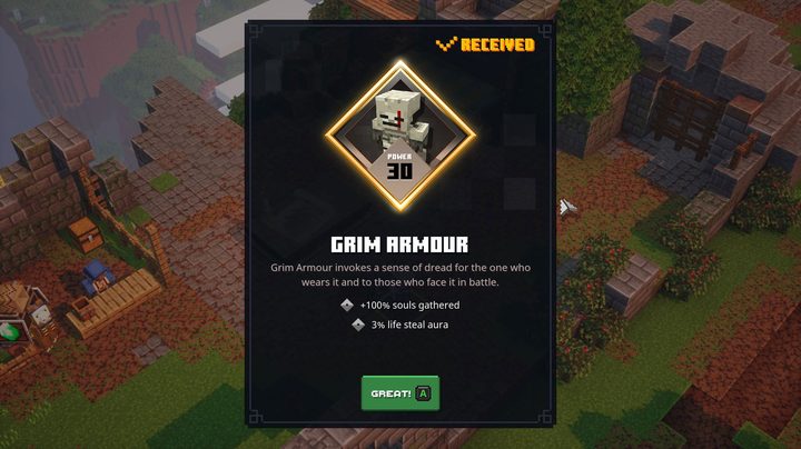Minecraft Dungeons Grim Armor drop locations