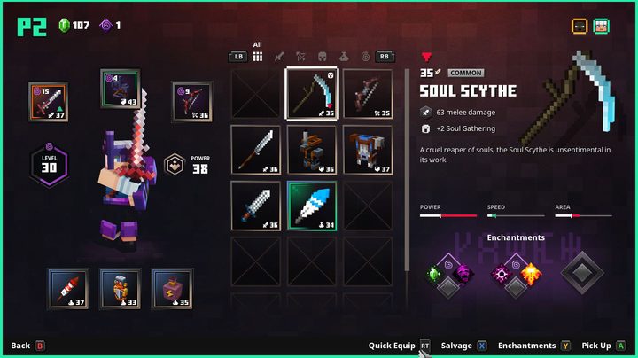 Minecraft Dungeons soul scythe