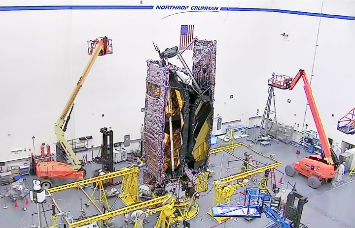 first look at NASA's James Webb Space Telescope fully stowed