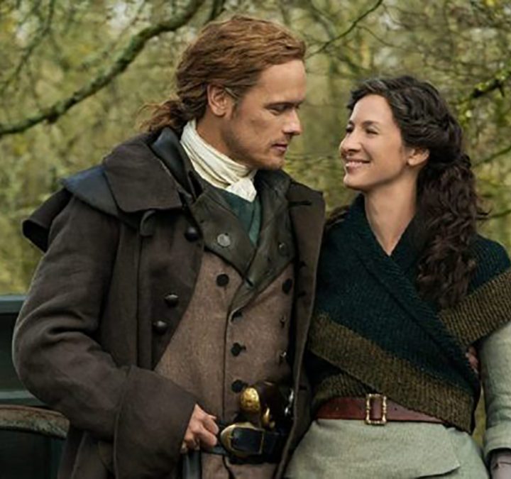 Sam Heughan and Caitriona Balfe in Outlander.