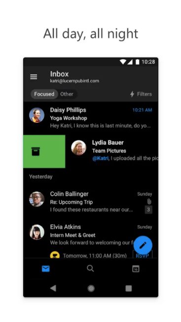 Outlook dark mode