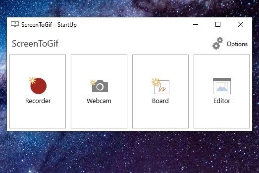 screentogif main app menu screenshot
