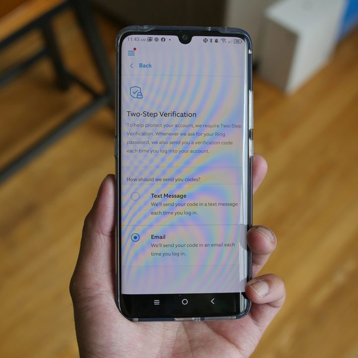 In-app image of two-factor authentication.