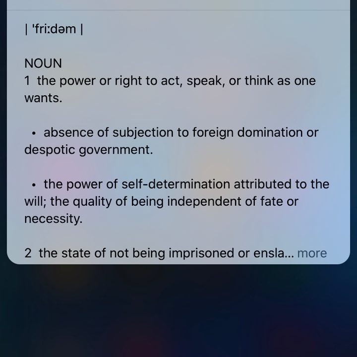 Siri define freedom