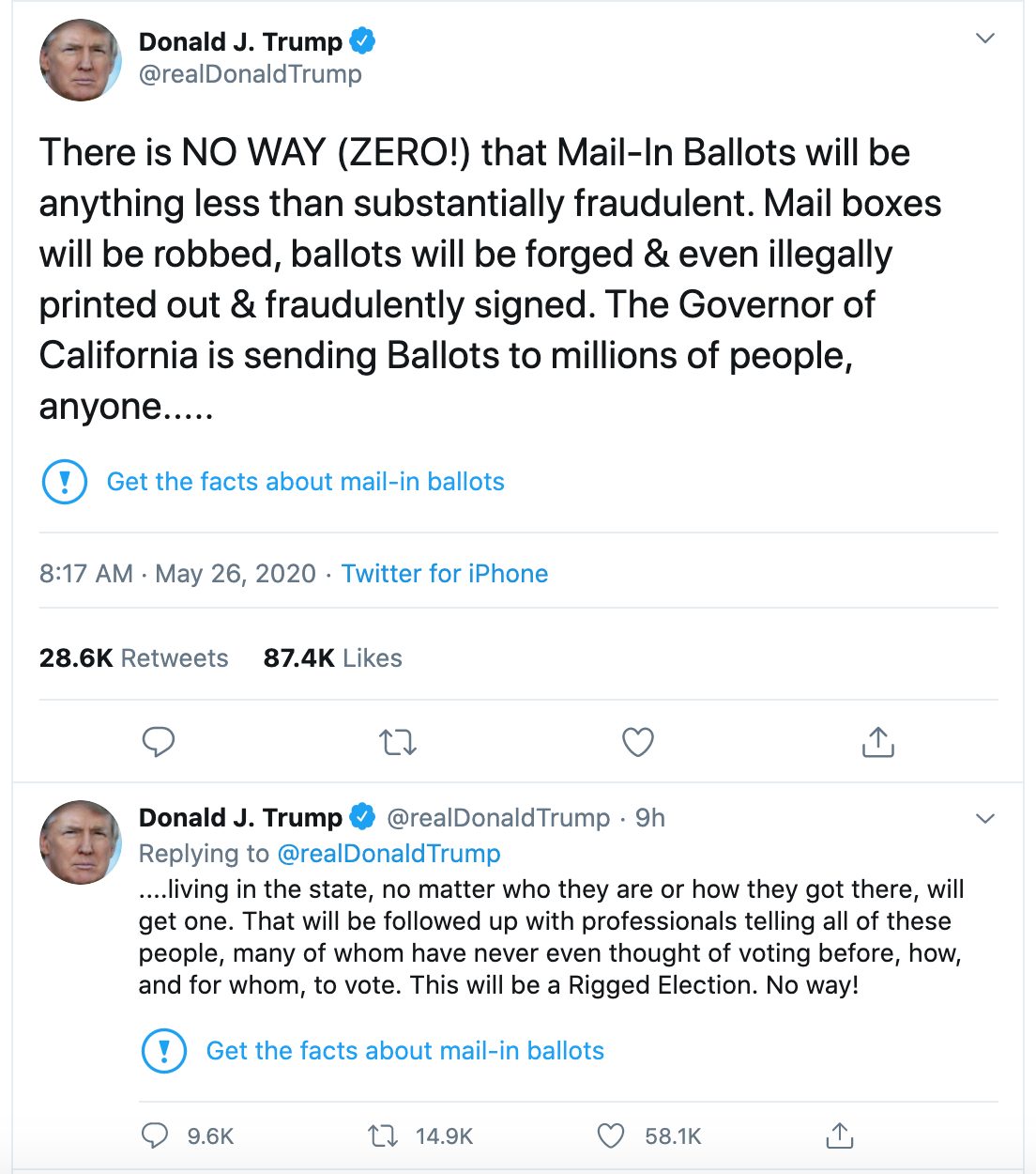 President Trump's tweet on May 26