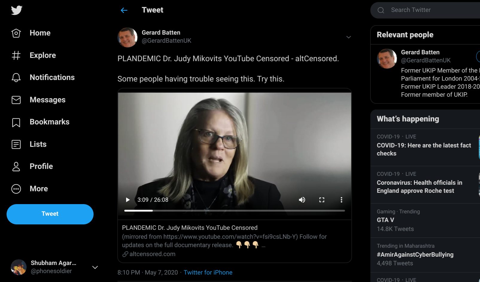 Twitter Altcensored native player