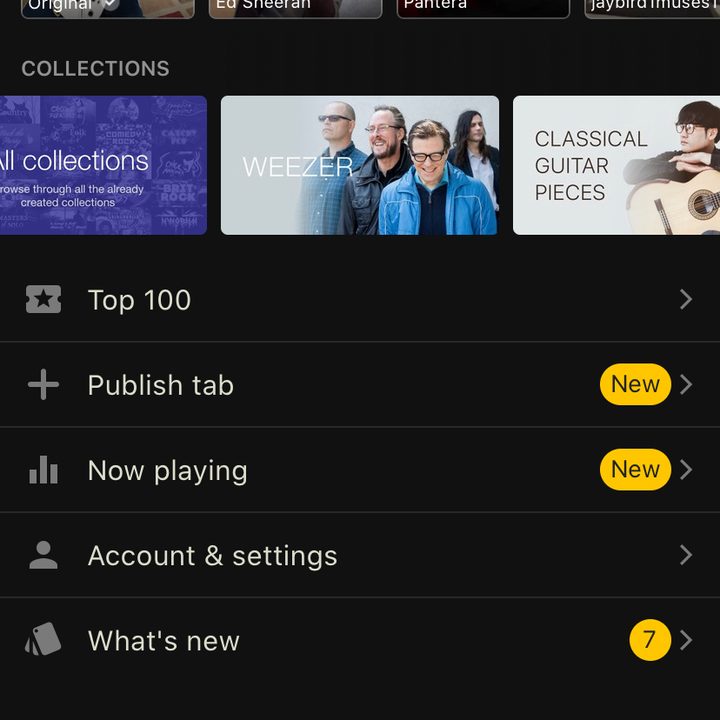 Ultimate Guitar app.