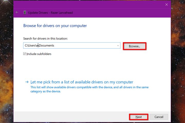 Update Drivers Browse For Driver