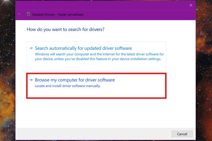 Update Drivers Browse My Computer