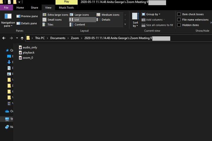Zoom recording file screenshot
