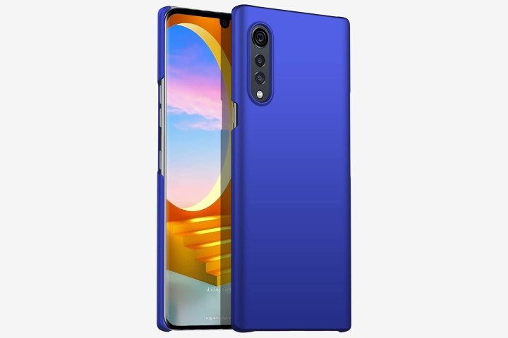 Photo of LG Velvet phone in Banzn Slim Fit Blue Case