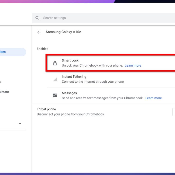 Chrome OS Enable Smart Lock