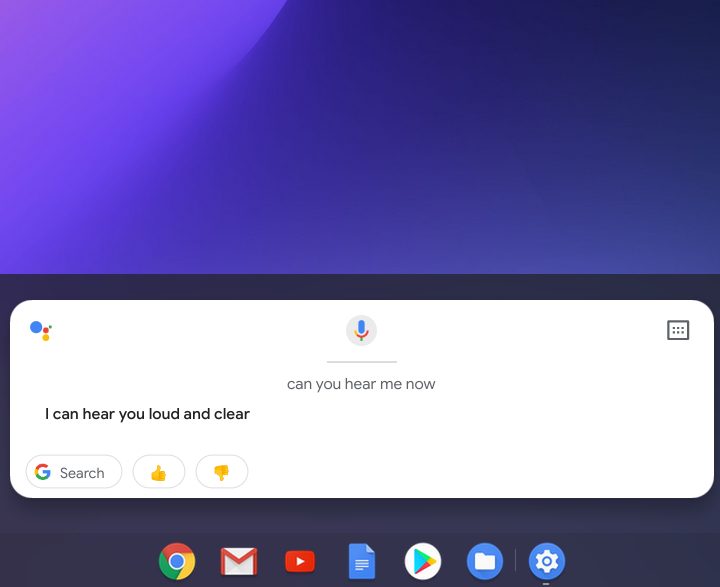 Chrome OS Listening Google Assistant