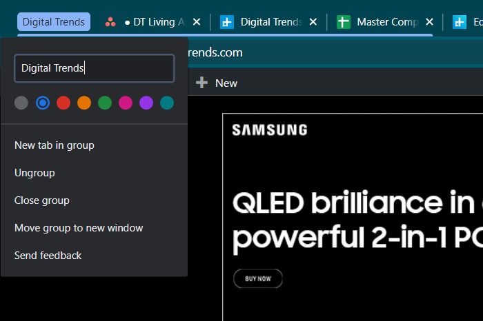 Chrome Tabs Group Name New Group