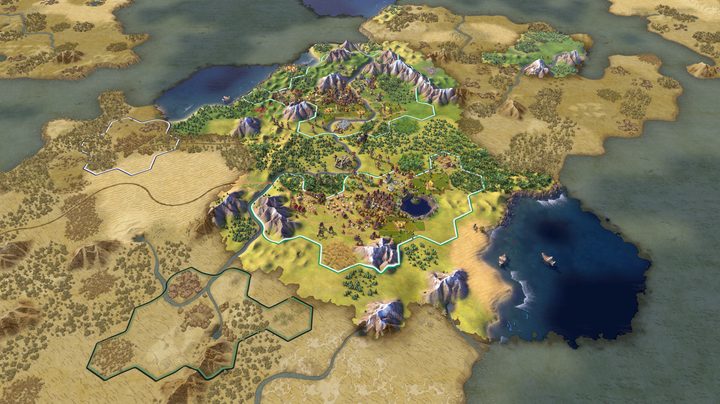 The map in Civilization VI.