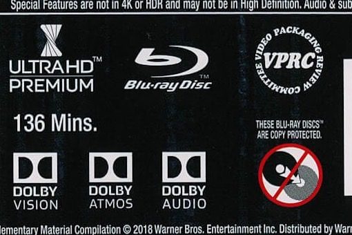 Dolby Atmos label on a Blu-ray disc