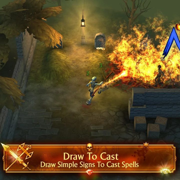 Eternium tutorial showing off gesture-based attacks.