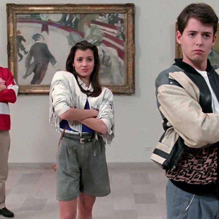 Three people stand with their arms crossed in Ferris Bueller's Day Off.