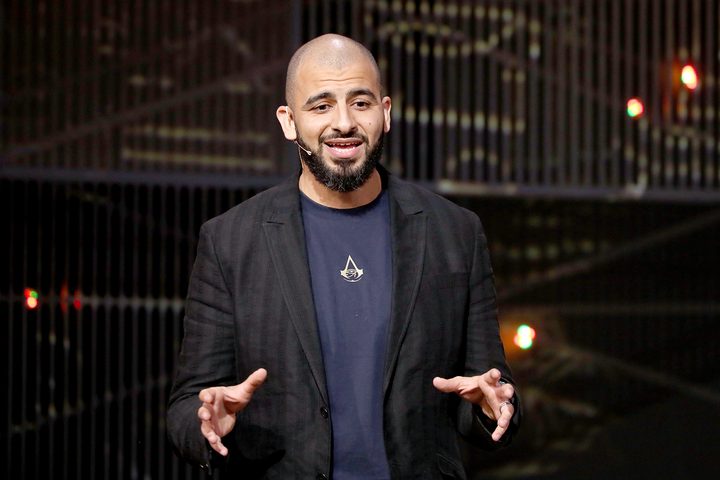 Game Director of 'Assassin's Creed Origins' Ashraf Ismail speaks onstage during the Ubisoft E3 2017 conference