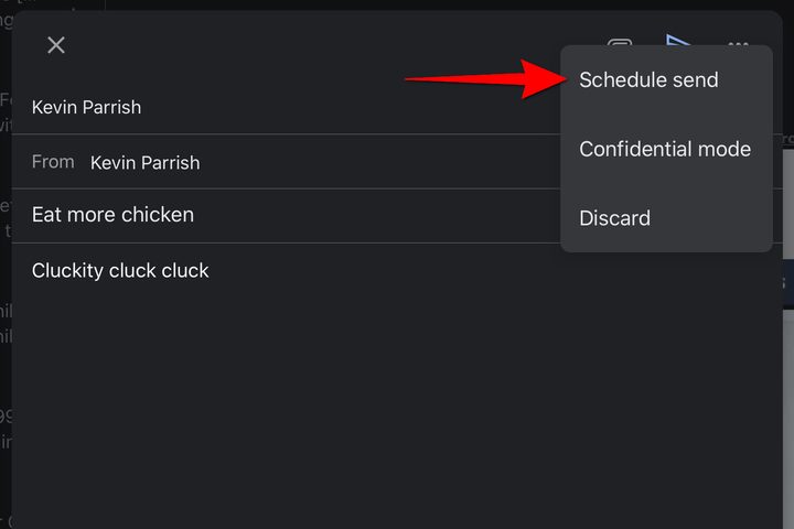 Gmail App TabletOS Schedule Message