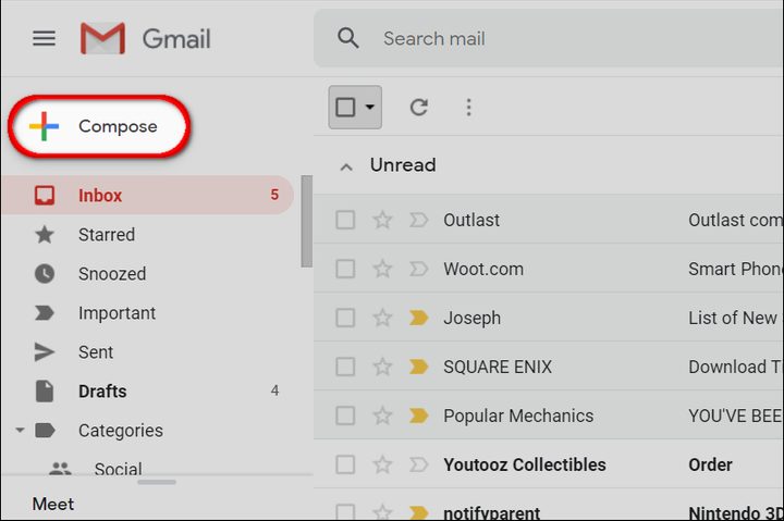 Gmail Web Browser Compose Email