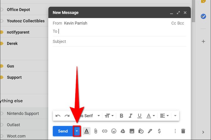 Gmail Web Browser Scedule Email