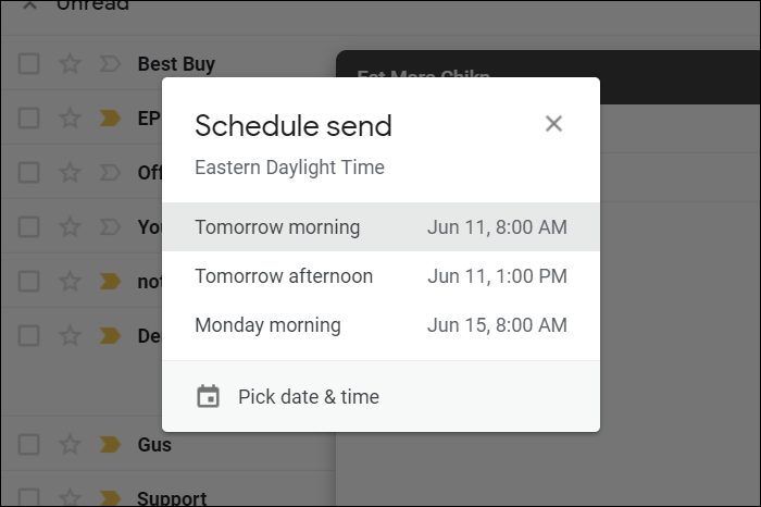 Gmail Web Browser Schedule Send
