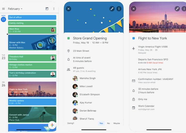 Google Calendar app