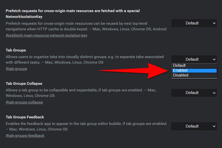 Google Chrome Tab Groups Flag