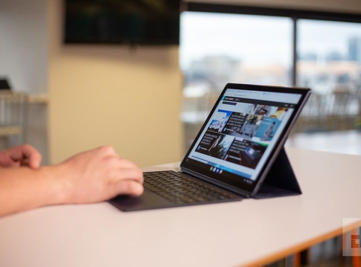 The Google Pixel Slate on a desk.