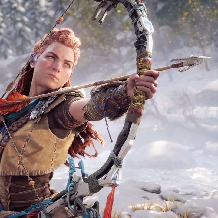Aloy uses a bow and arrow in Horizon Forbidden West.