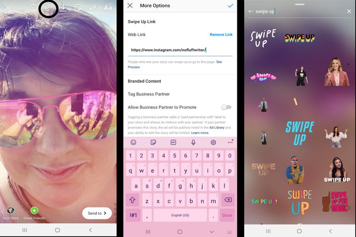 how to add a link to Instagram Stories