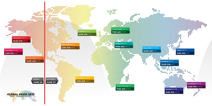 Map of Global Pride events