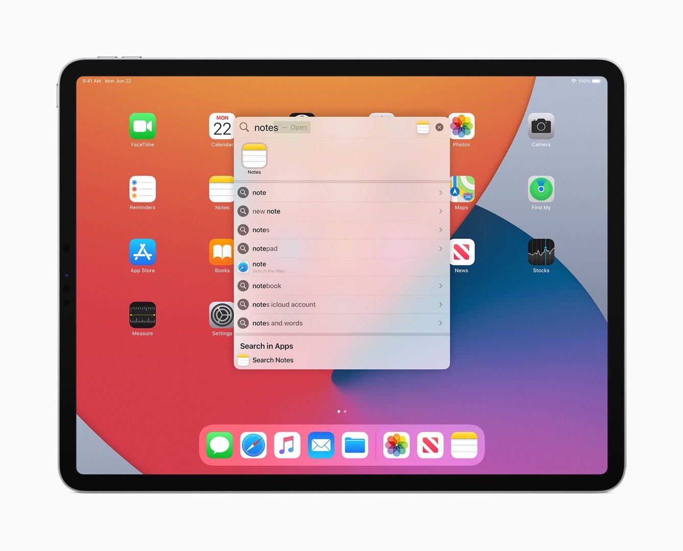 IPad OS 14 - Universal Search
