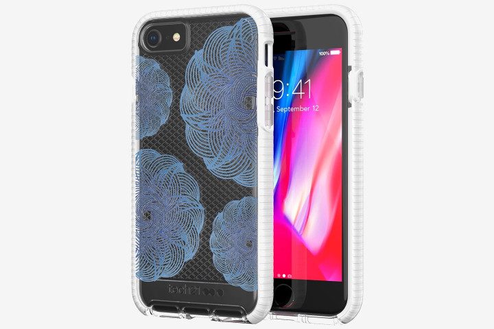 iPhone 8 in Tech21 Evo Check Evoke Edition clear case