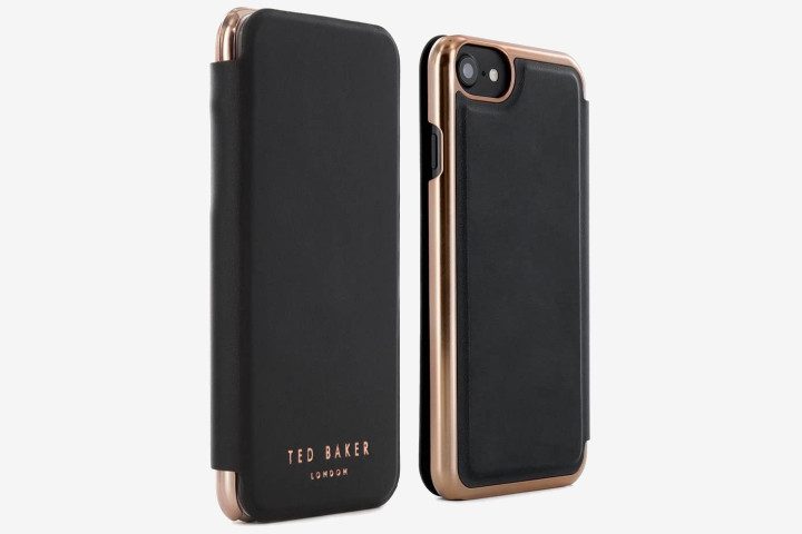 Ted Baker Proporta Mirror Folio case for iPhone 8 in black and rose gold