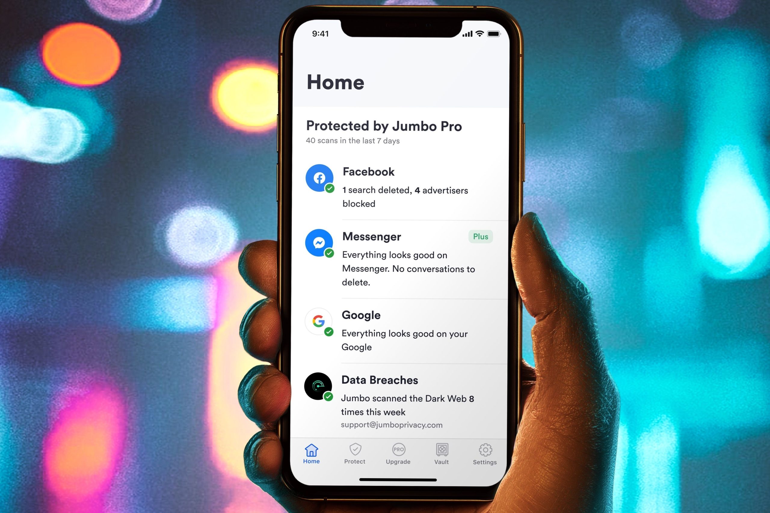 Jumbo privacy app homepage