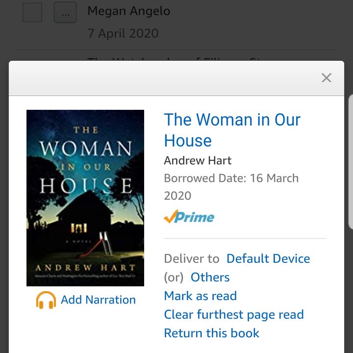 Screenshot of returning borrowed books on Amazon Kindle