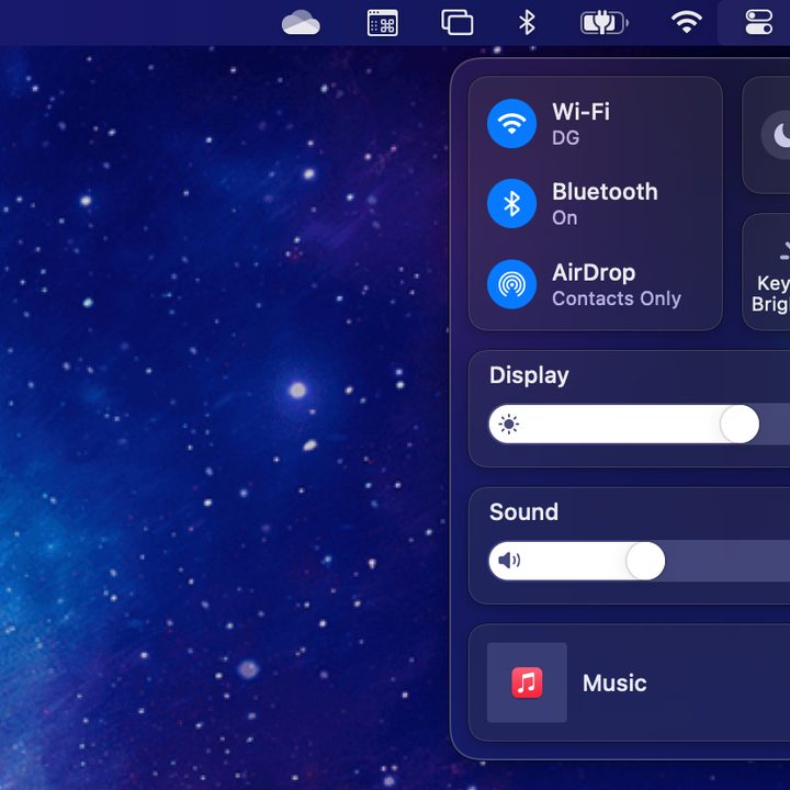 MacOS Big Sur Control Panel