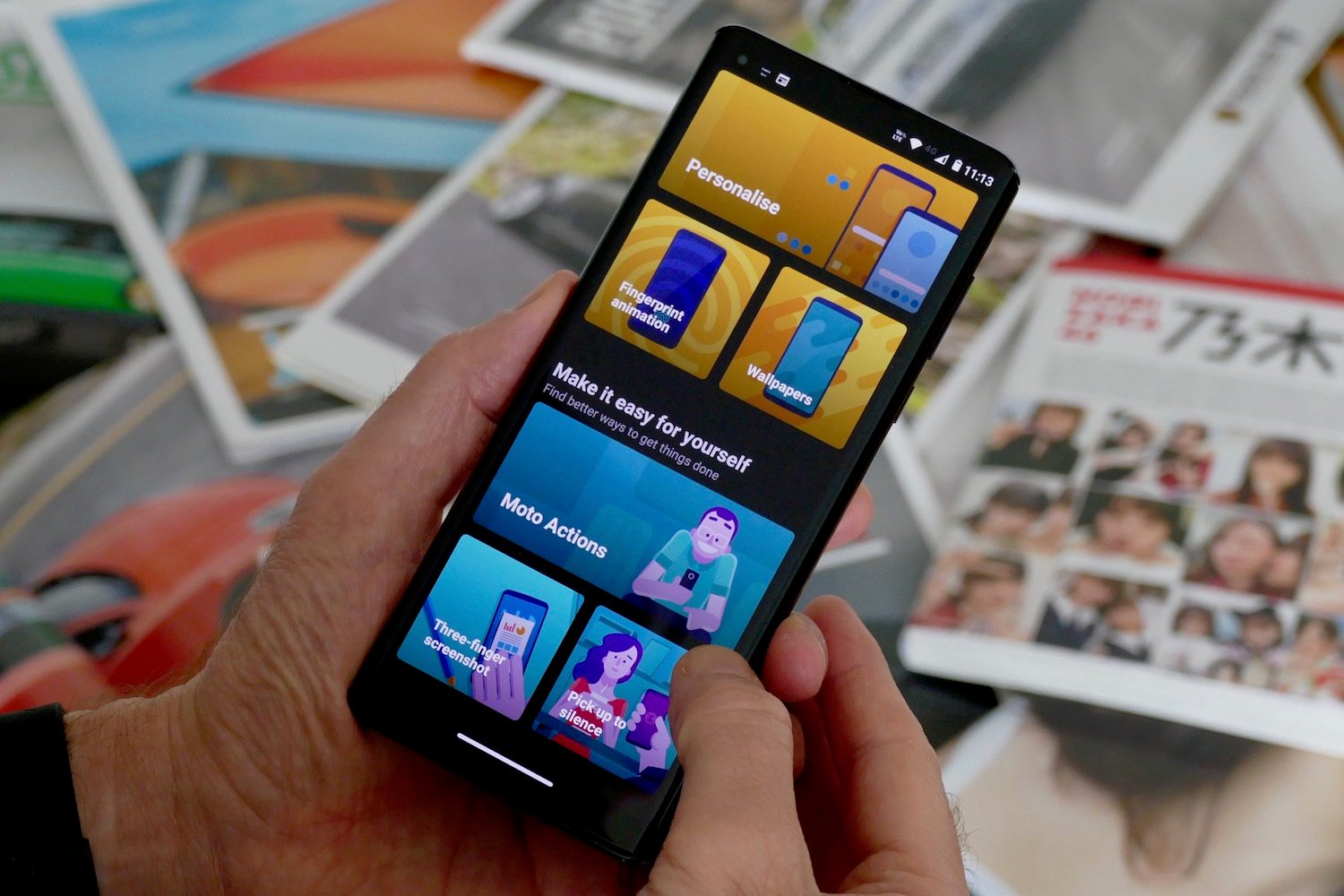 Motorola Edge Moto Action menu